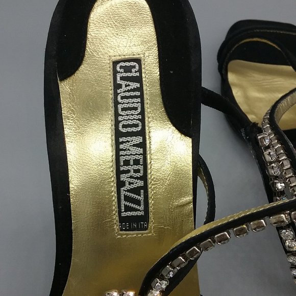 Claudio Merazzi Vintage Satin/Crystal Platform  Heels - Picture 12 of 13